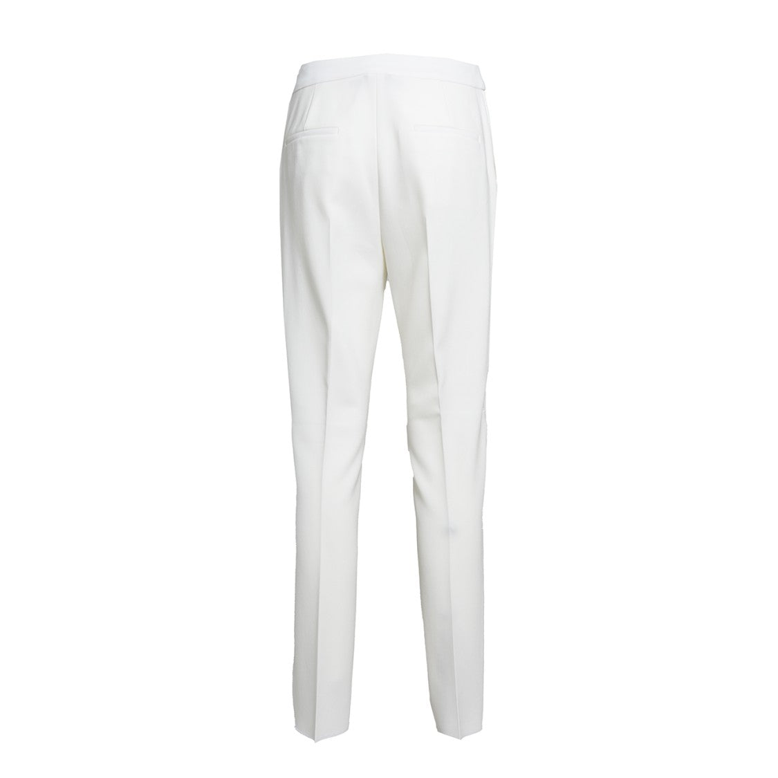 Max Mara Ideo Trousers In White Cady With Satin Band