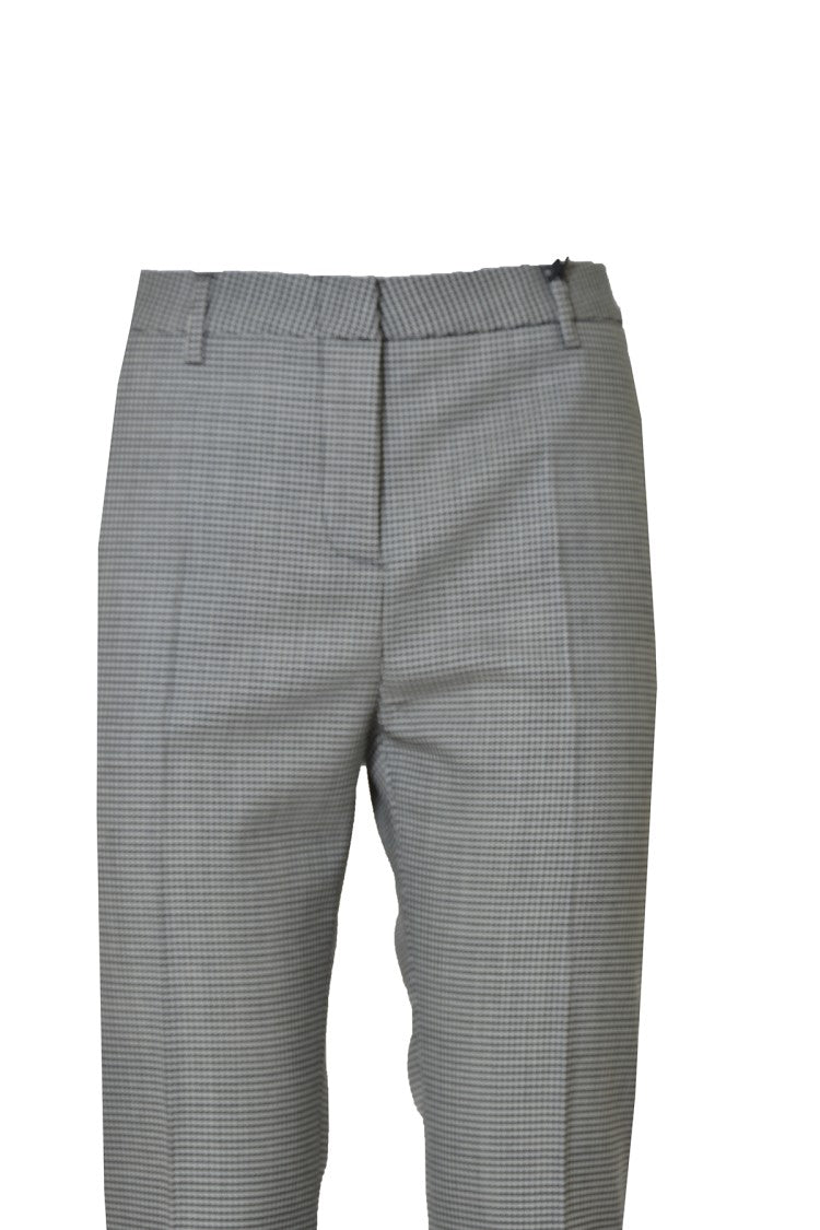 Tonello Slim Trousers In Houndstooth Virgin Wool Twill