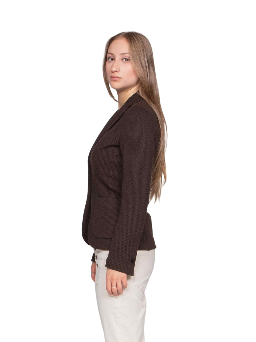 Circolo 1901 Tailored Brown Jacket With Classic Lapel And Clean Lines