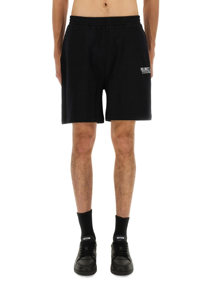 Helmut Lang Black Shorts With Logo Detail