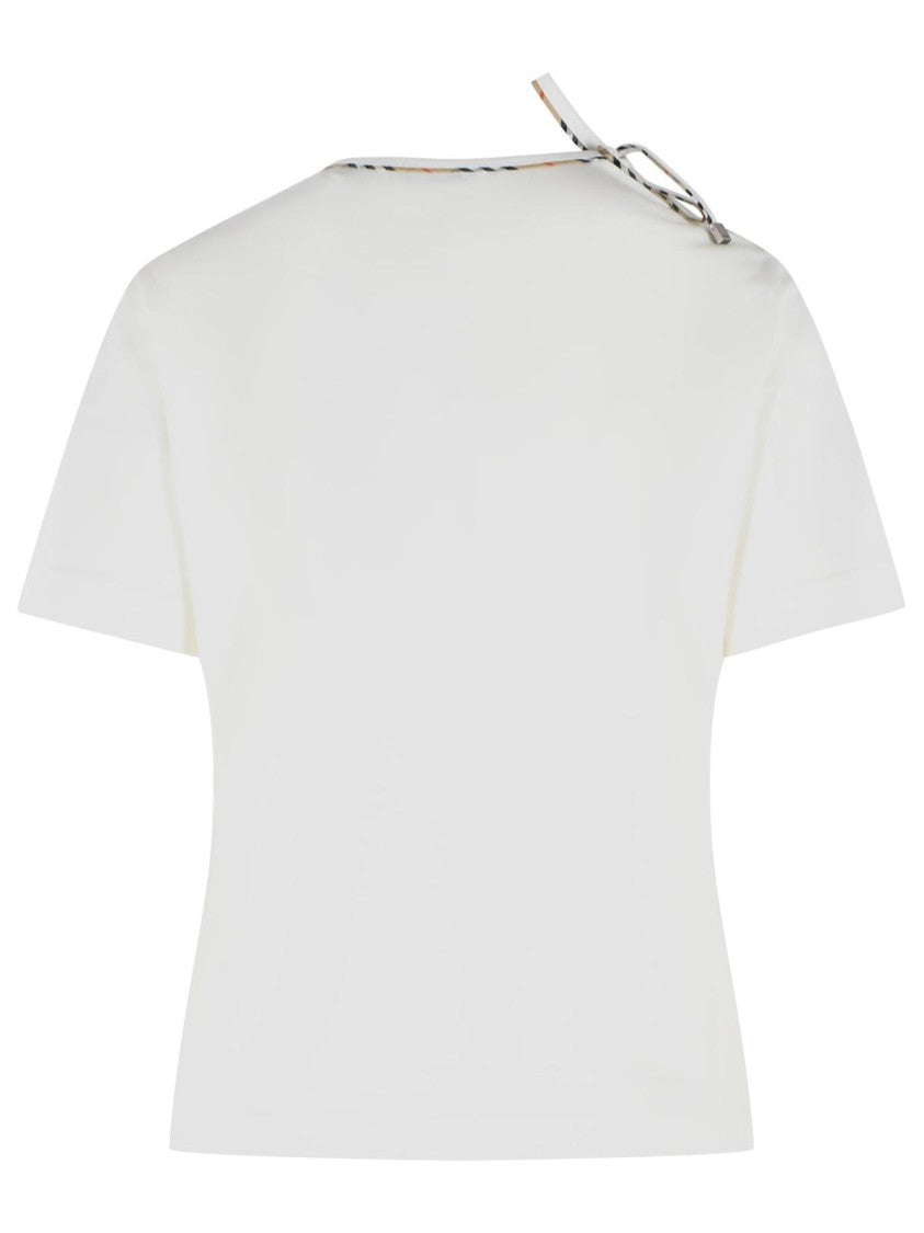 Burberry 'Frankie Bow' White Cotton T-Shirt