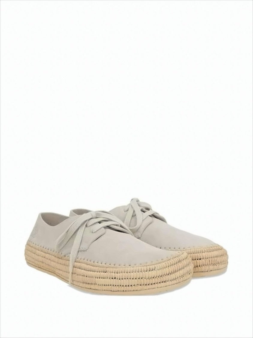 Loewe Suede Sneakers With Raffia-Wrapped Sole And Artisanal Detailing