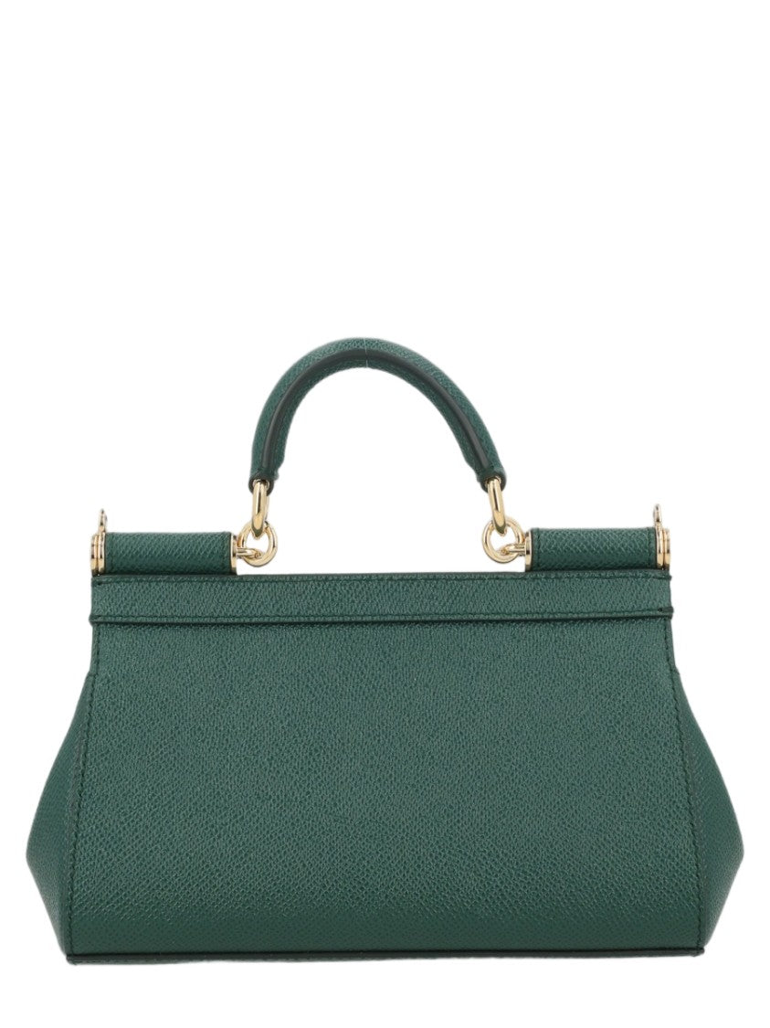 Dolce & Gabbana Textured Leather Mini Handbag With Detachable Shoulder Strap