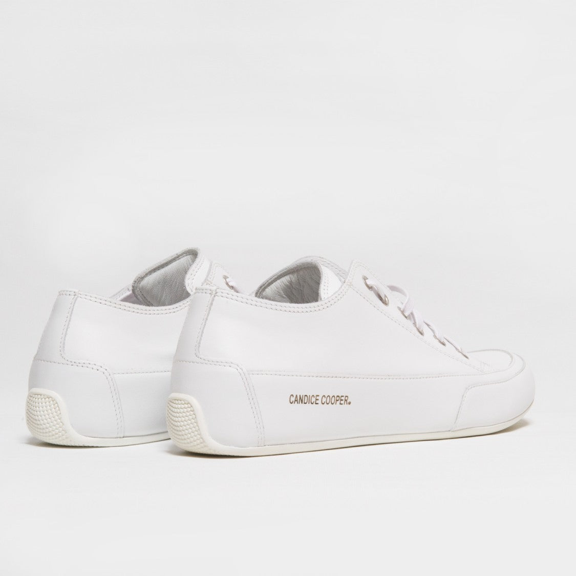 Candice Cooper White Nappa Leather Sneakers
