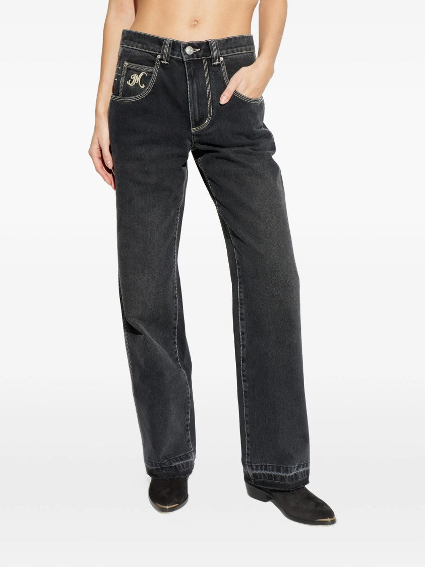 Isabel Marant Black Jeyda Wide-Leg Cotton Pants