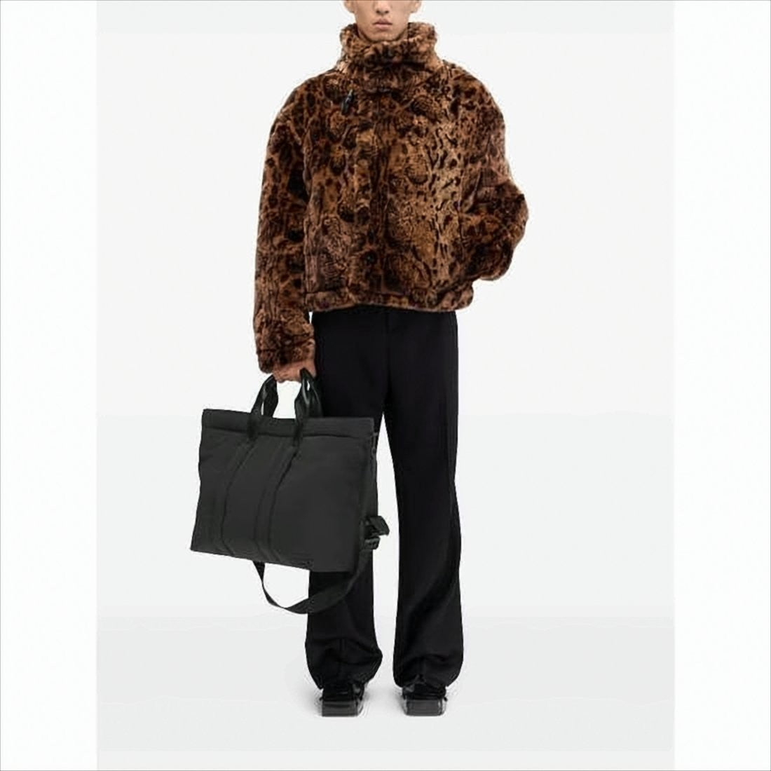 Jacquemus Nylon Tote Bag With Leather Accents And Adjustable Strap