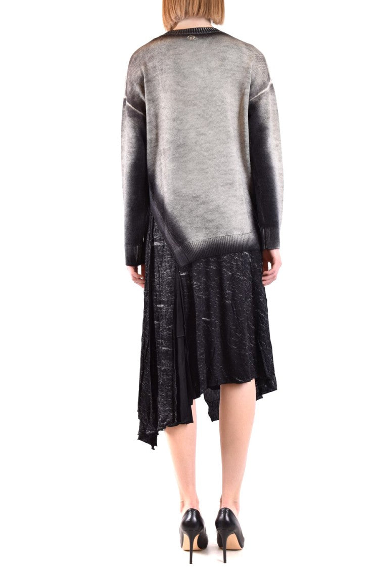Diesel Dress With Knit Top And Flowing Skirt Detail