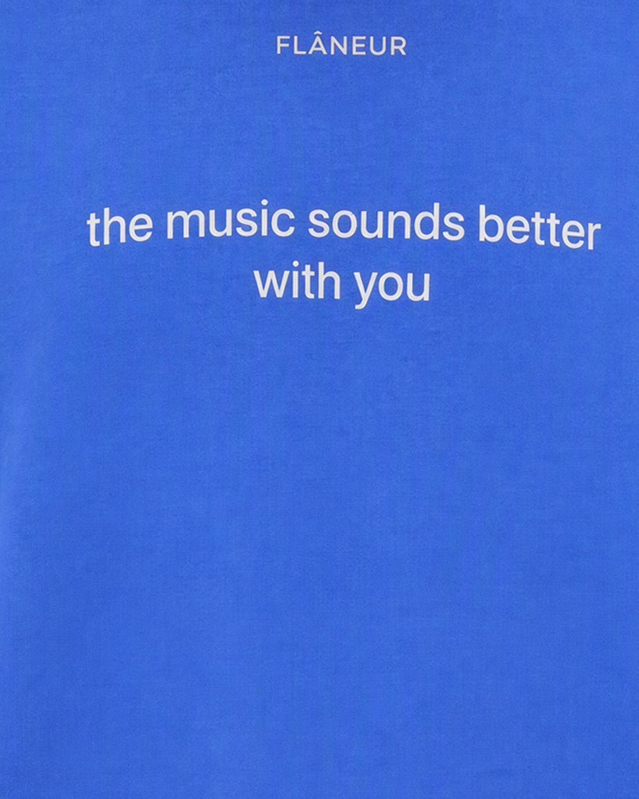 Flâneur Royal Blue Slogan Graphic Long-Sleeve T-Shirt