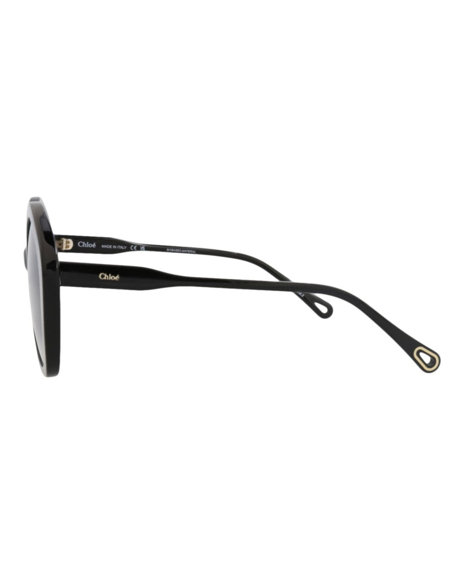 Chloé Round-Oval Bio Acetate Sunglasses With Gradient Lenses