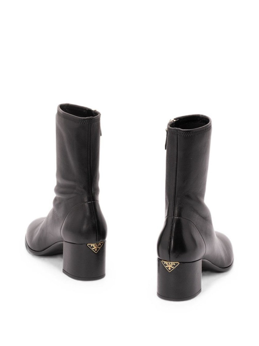 Prada Black Polished Lamb Leather Boots