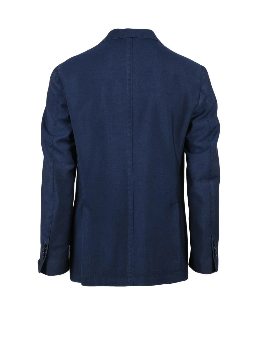 L.B.M. 1911 Blue Wool Mohair Wool Rounded Blazer