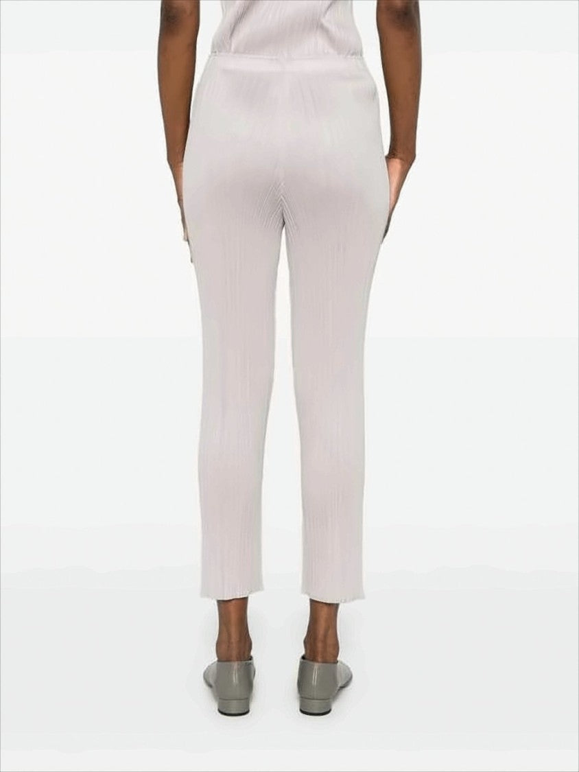 Pleats Please Relaxed-Fit Straight Leg Pants With Pleated Texture