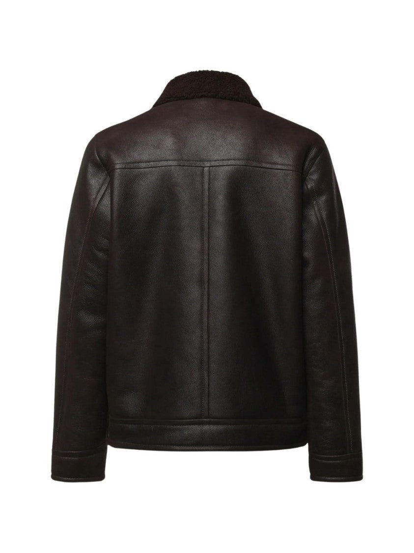 Dondup Shearling Collar Leather Jacket