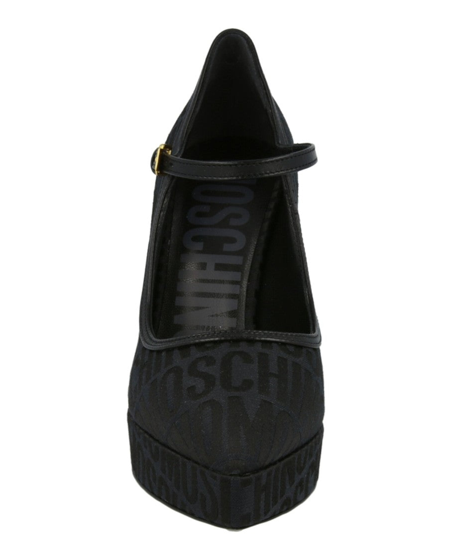 Moschino Logo Jacquard Mary Jane Pumps