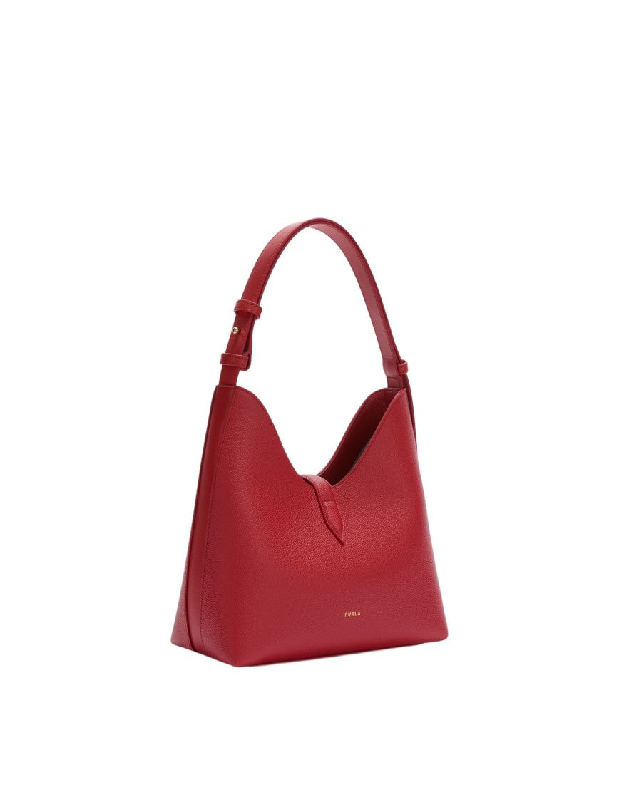 Furla Red Leather Hobo Goccia S Bag