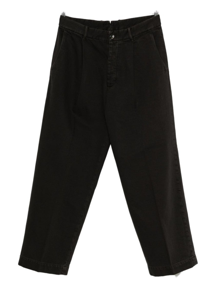 Nine In The Morning Brown Trousers With Relaxed Fit And Functional Design