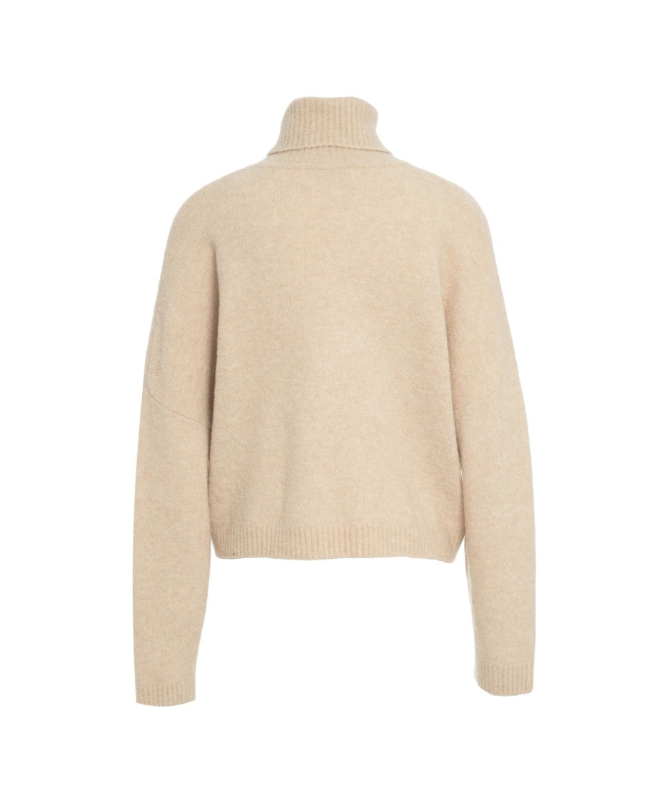 Crush Cashmere Turtleneck Sweater With Cropped Silhouette