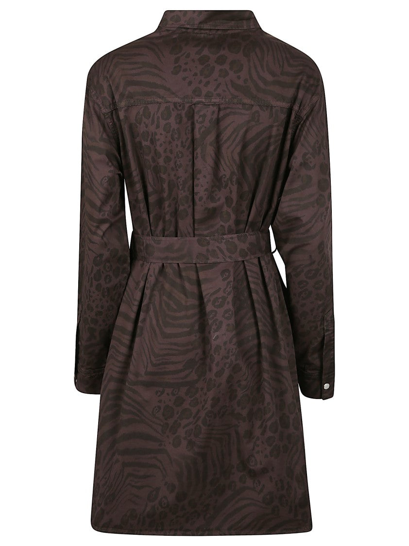 Pinko Balcone Belted Pearl Button Mini Dress