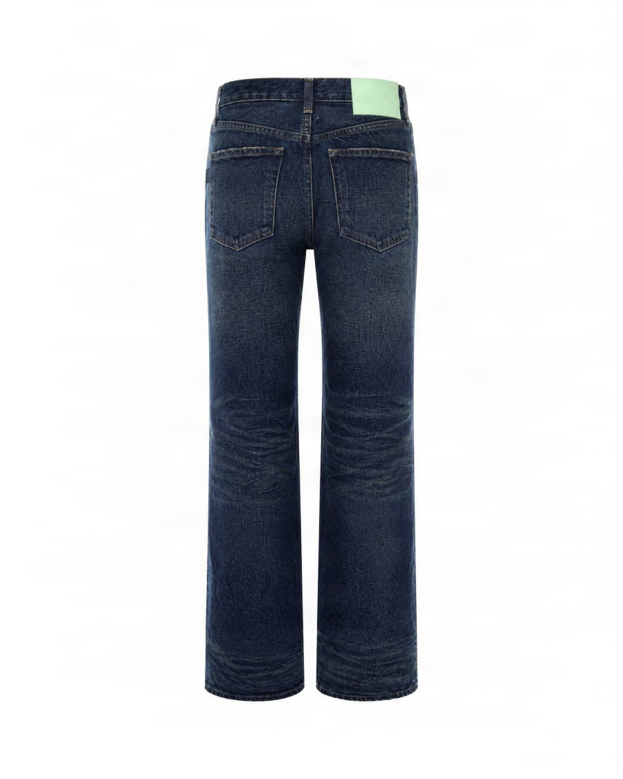 Haikure Dark Blue High-Waisted Straight-Leg Jeans