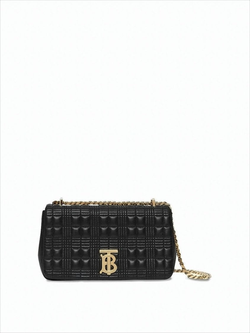 Burberry Quilted Lamb Leather Crossbody Bag With Signature Detailing