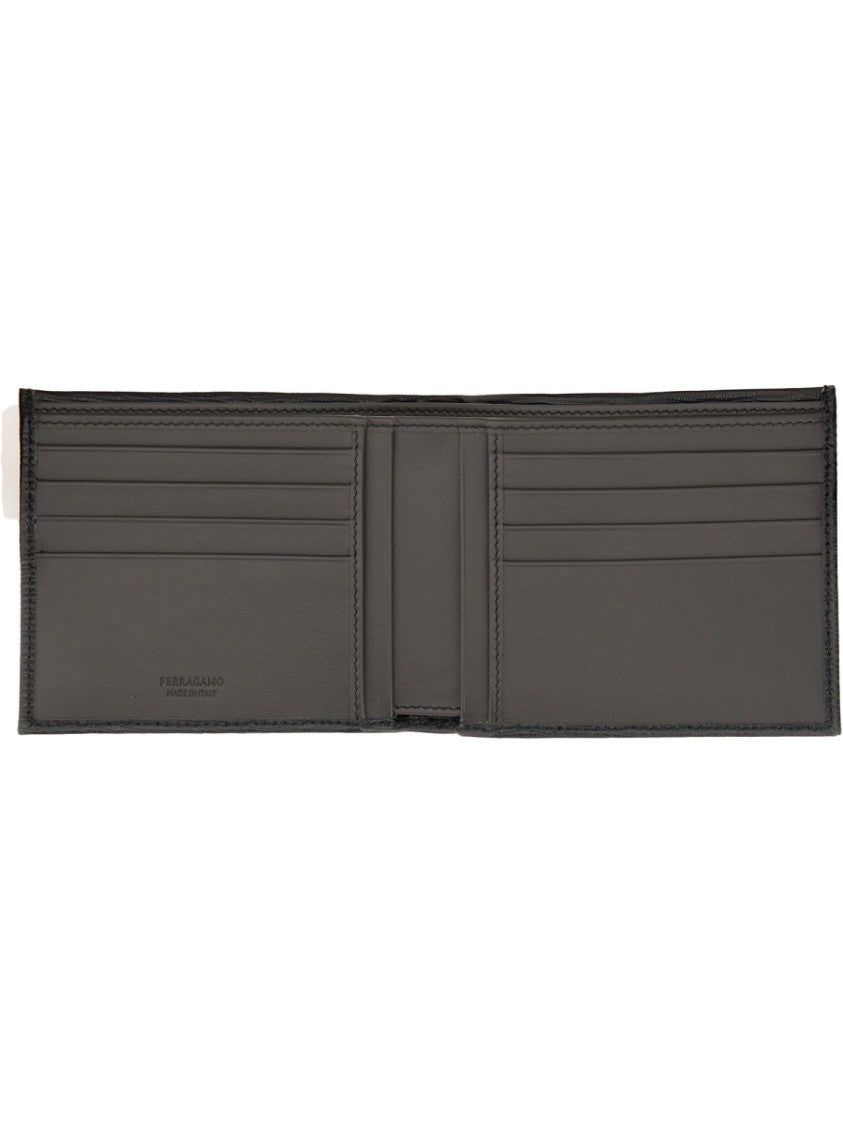 Ferragamo Calf Leather Gancini Wallet