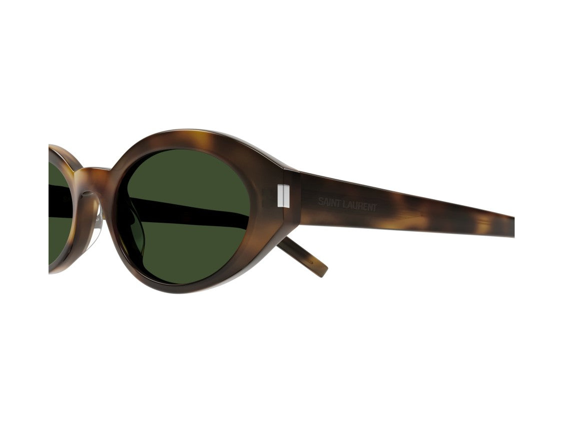 Saint Laurent Green Sl 567 Tortoiseshell Oversized Round Sunglasses