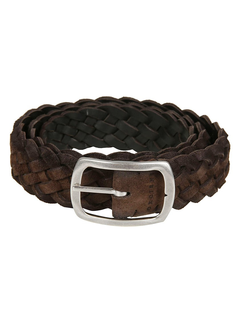 Orciani Braided Reversible Calf Leather Belt