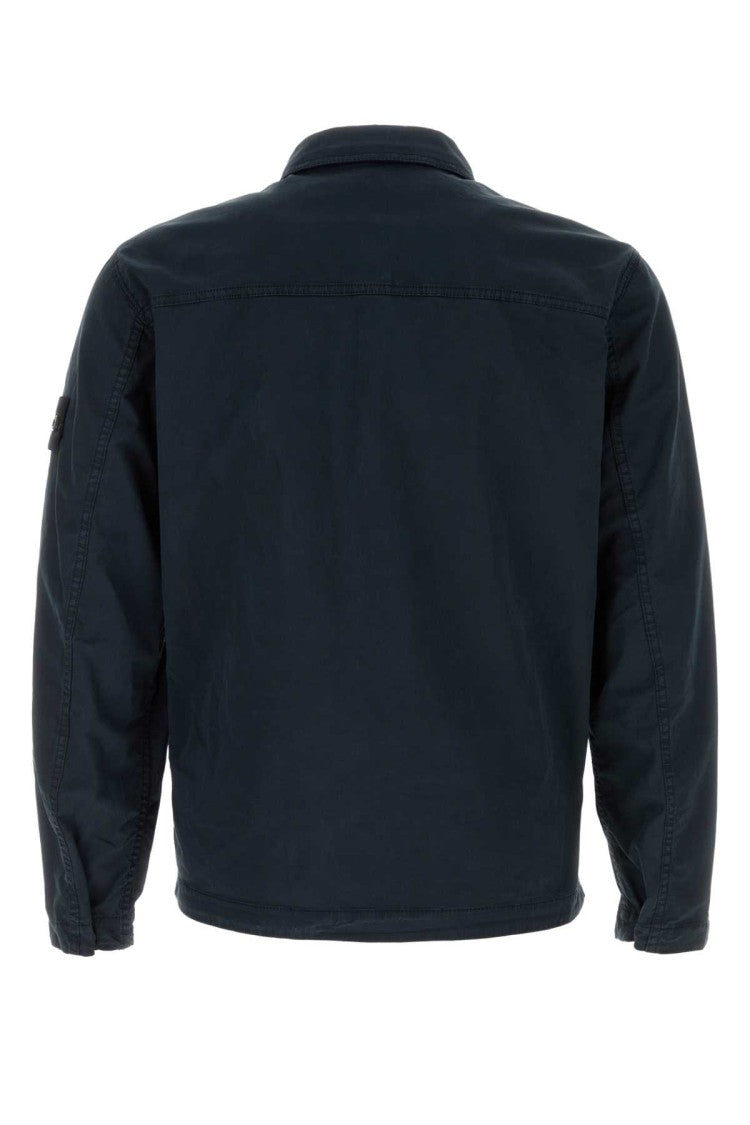 Stone Island Navy Blue Stretch Cotton Jacket