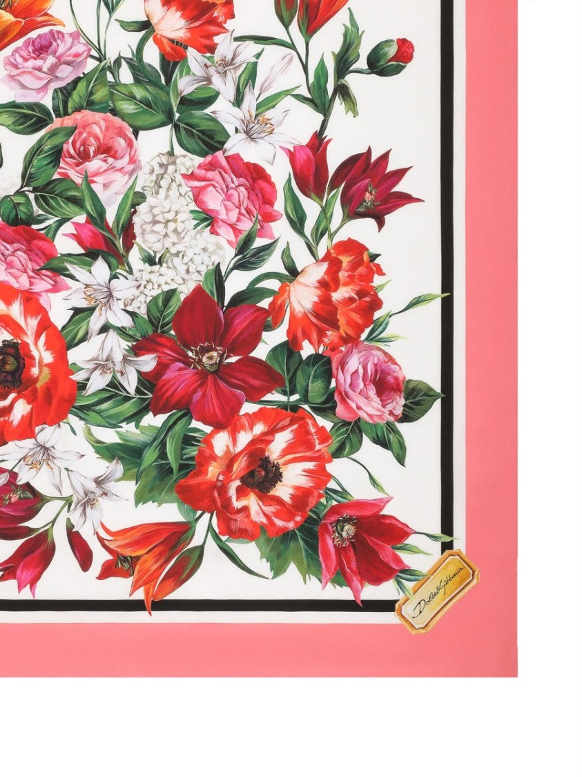 Dolce & Gabbana Silk Twill Floral Print Scarf