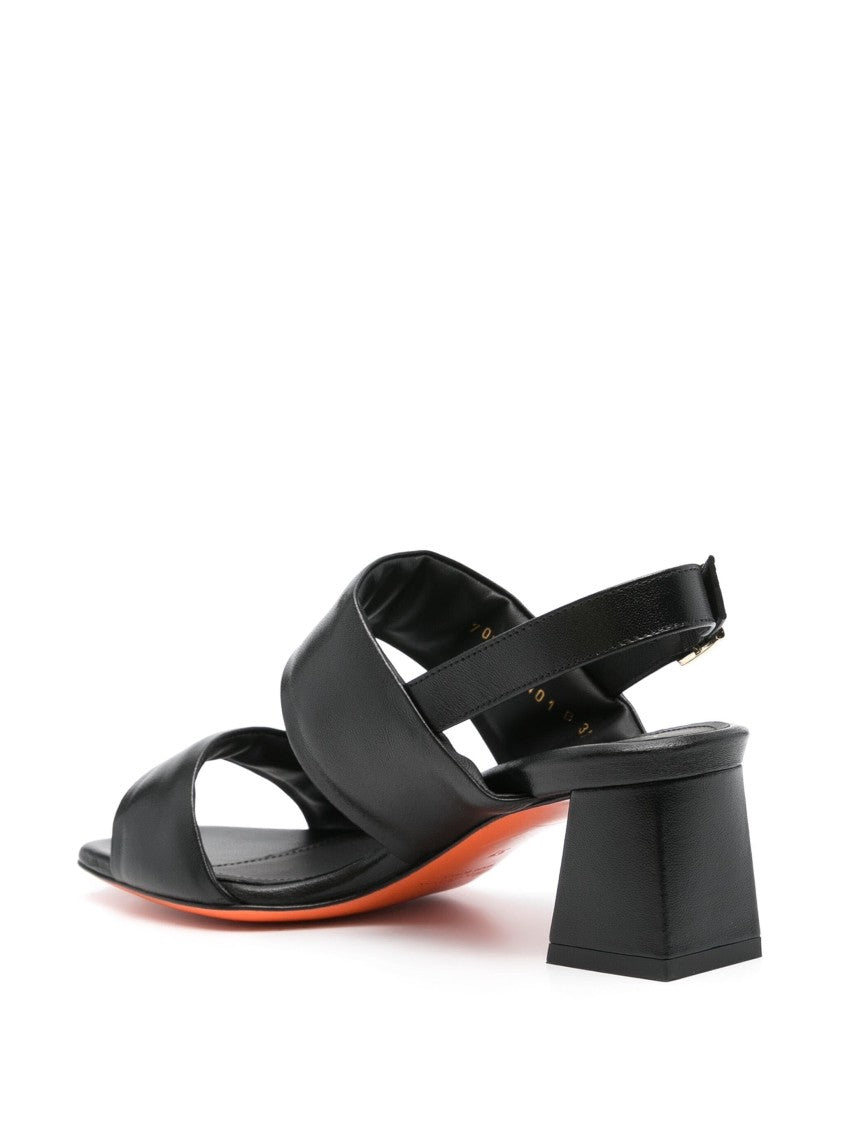 Santoni Open-Toe Black Pumps