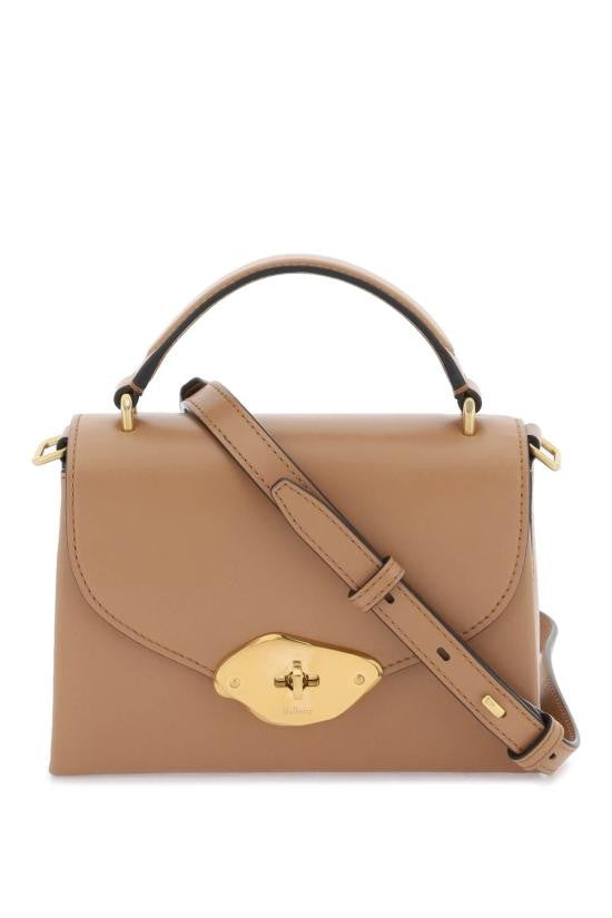 Mulberry Structured Calf Leather Handbag With Gold-Tone Turn-Lock Clasp
