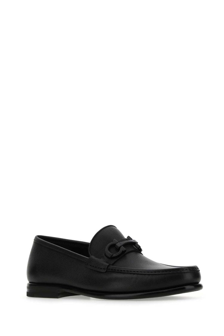 Salvatore Ferragamo Black Leather Loafers