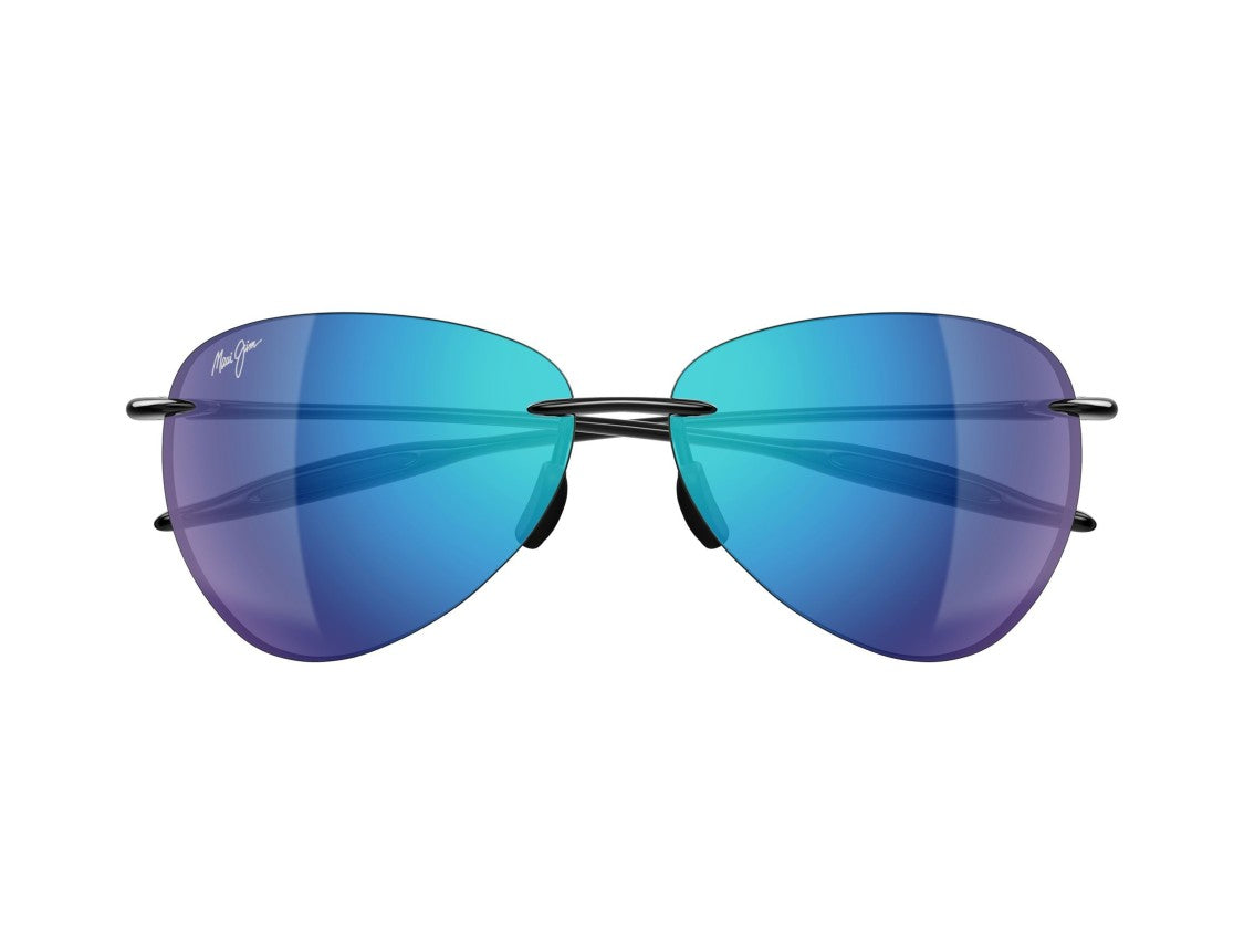 Maui Jim Blue Mj0421s Mirrored Gradient Rimless Teardrop Sunglasses