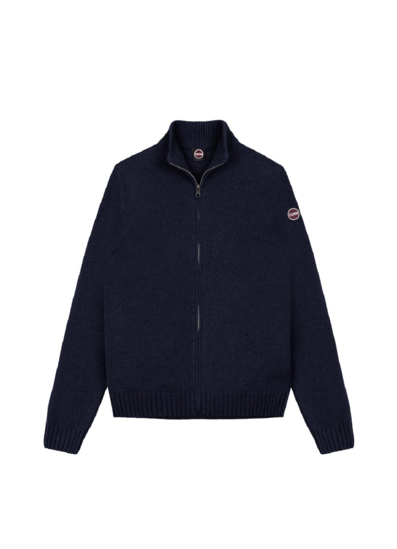 Colmar High-Collar Blue Pullover Full Zip Ribbed