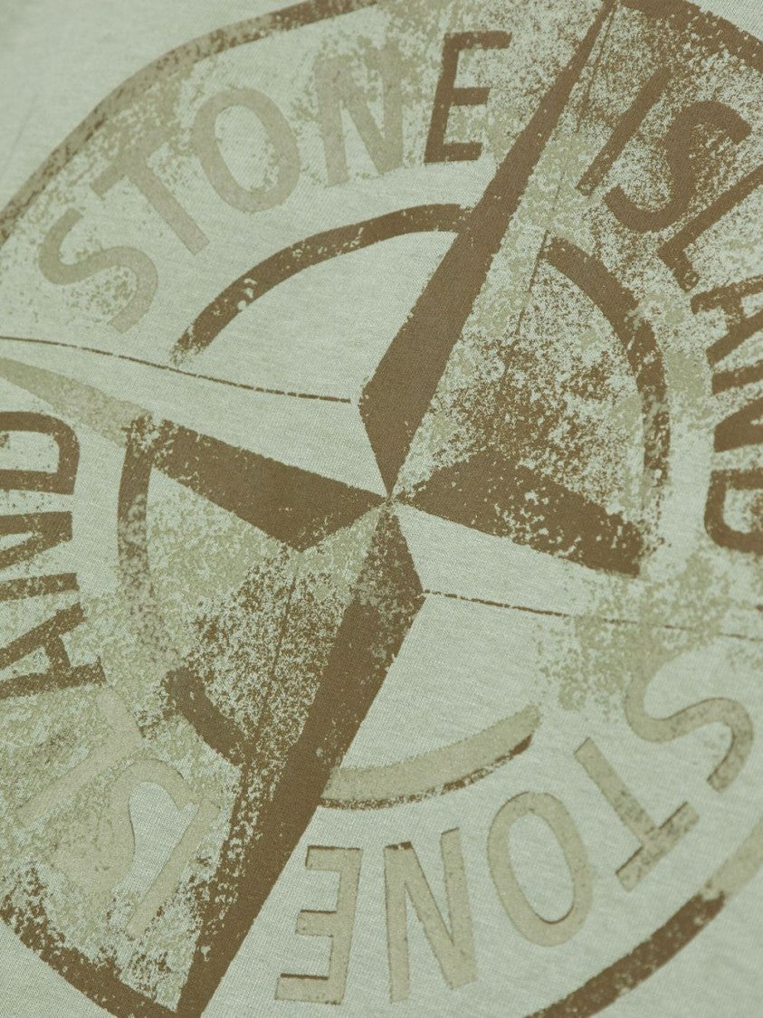 Stone Island Sage Green Organic Cotton T-Shirt