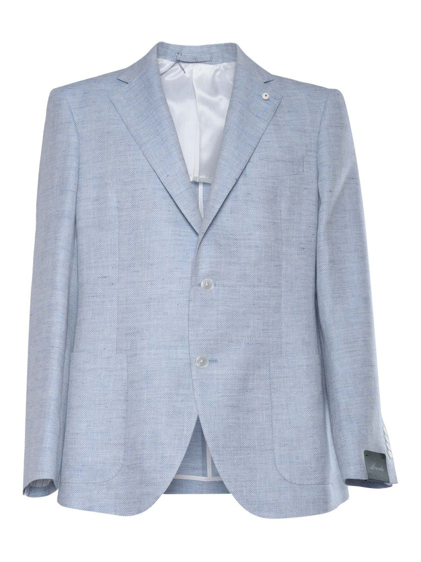 Brando-Lubiam Tailored Herringbone Jacket In Linen