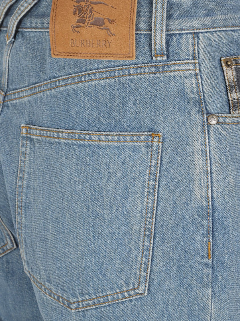 Burberry Classic Straight-Leg Denim Jeans With Check Lining