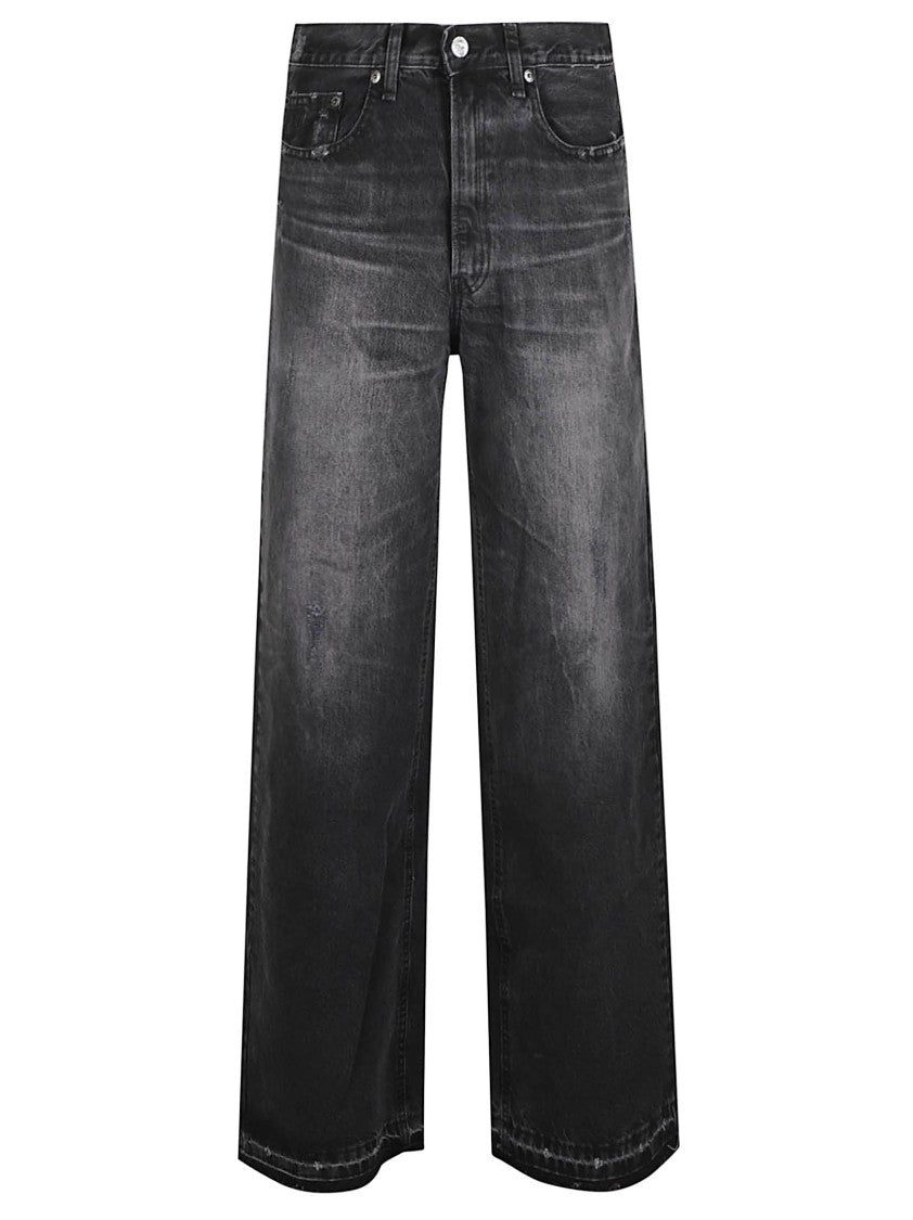 Lois Jeans Black Skater Loose-Z L34 Distressed Wide-Leg Jeans