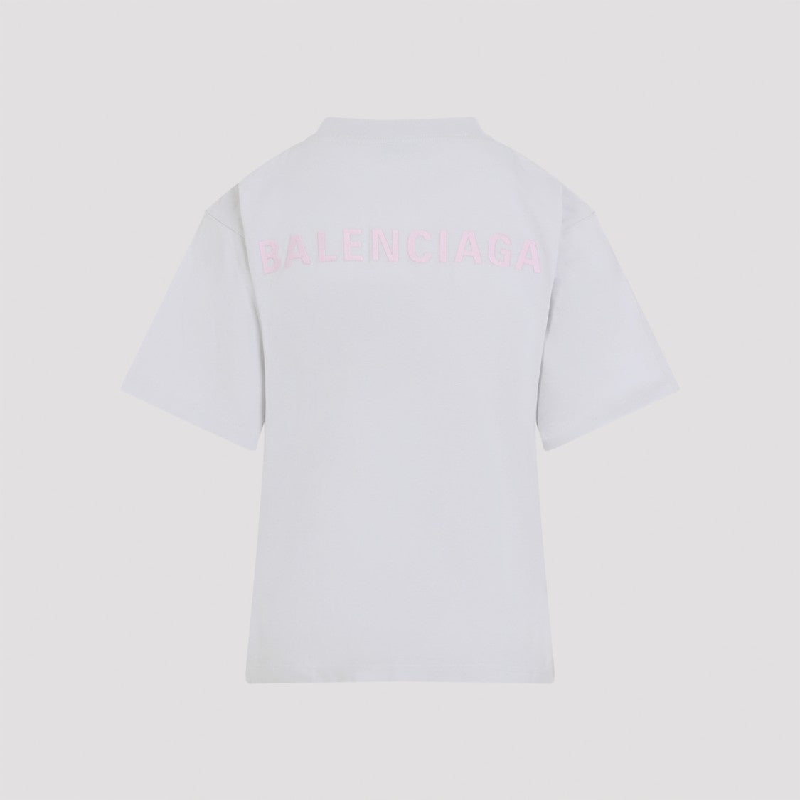 Balenciaga White Cotton Crew Neck T-Shirt With Subtle Logo