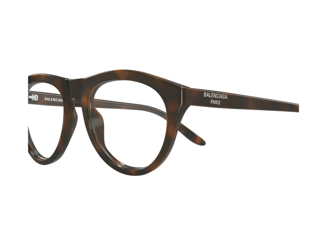 Balenciaga Bb0533o Tortoiseshell Oversized Round Frame Eyeglasses
