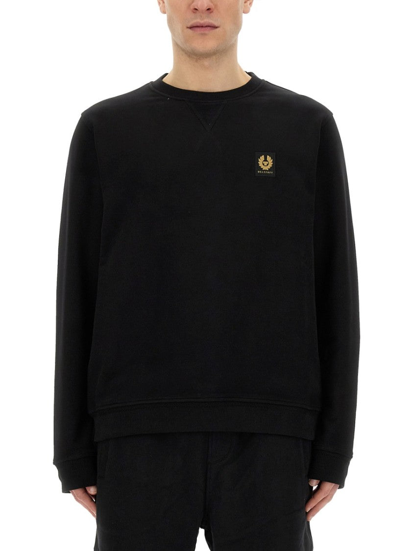 Belstaff Regular Fit Cotton Sweatshirt With Logo Patch