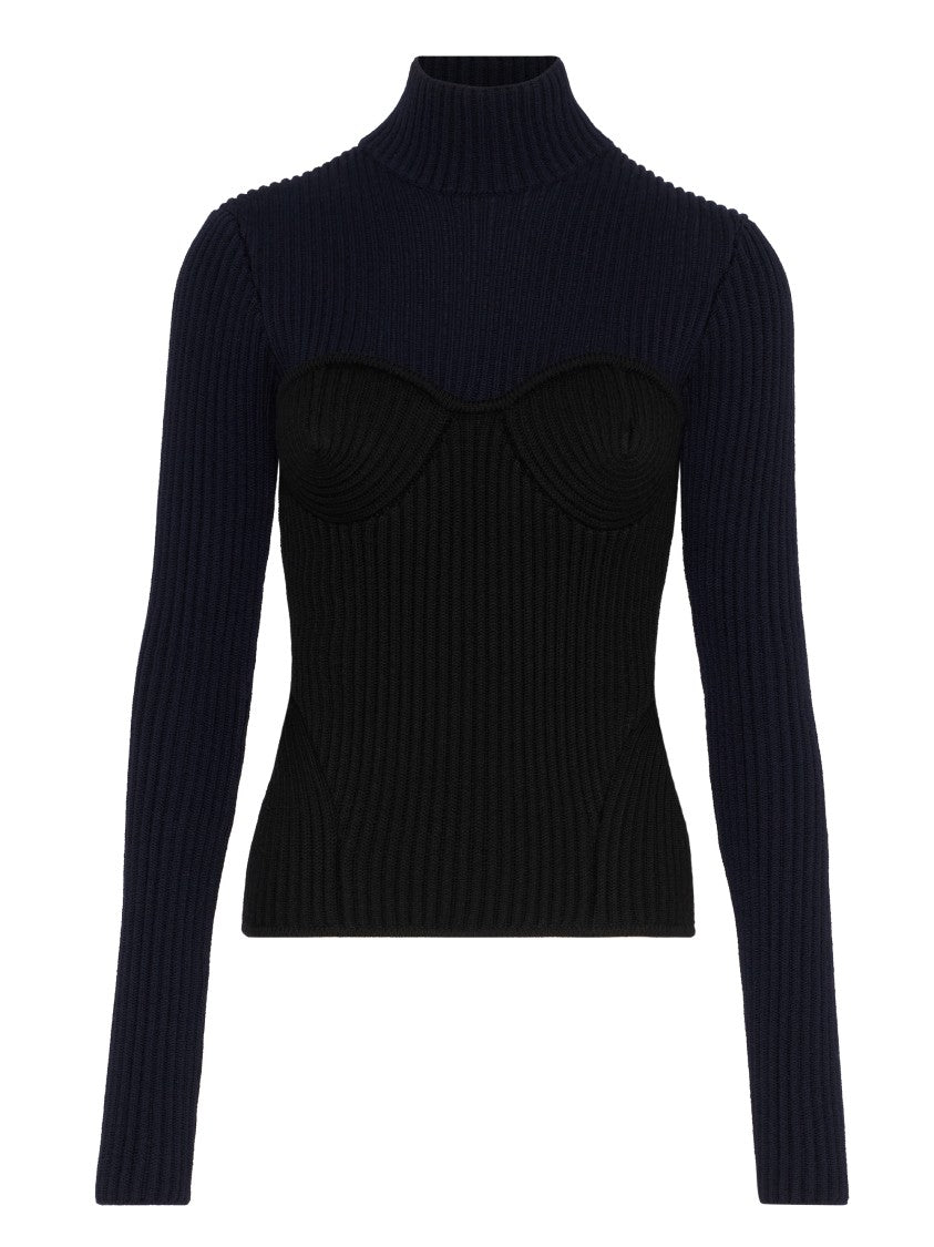 Jean Paul Gaultier Ribbed Merino Wool Turtleneck Sweater