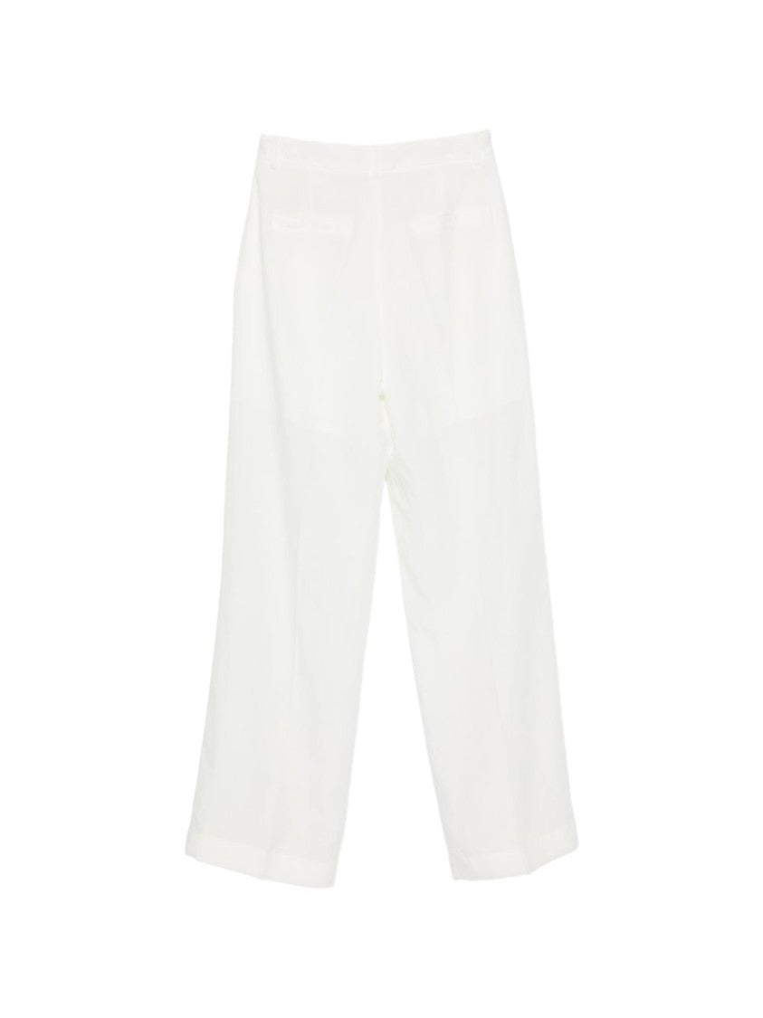 Liu Jo White Pressed Crease Wide-Leg Pants