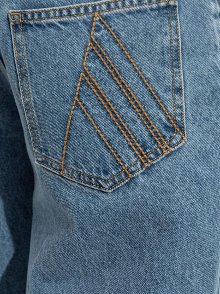 The Attico High-Waisted Flared Denim In Sky Blue