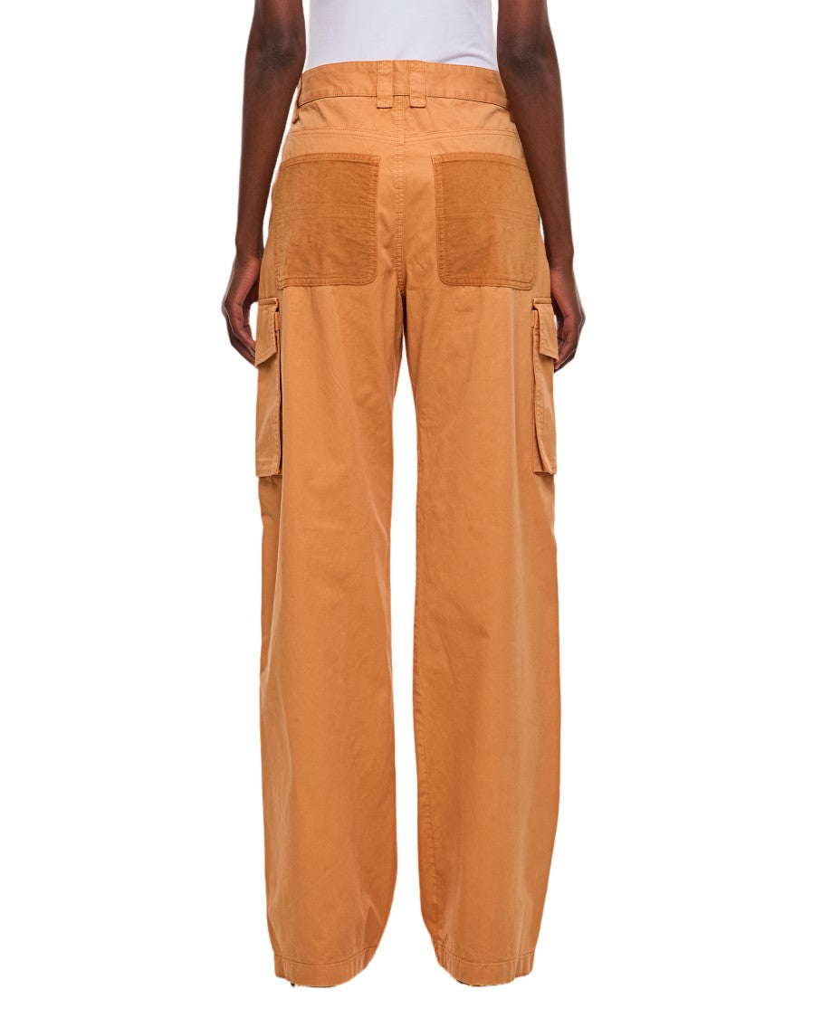 Stella Mccartney Front Zip Cargo Pants With Double Box Pleats And Slashed Pockets