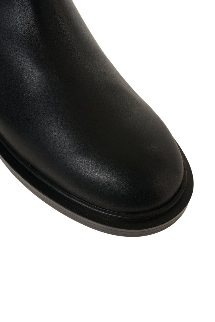 Copenaghen Knee-High Black Leather Copenaghen Boots With Minimalist Design