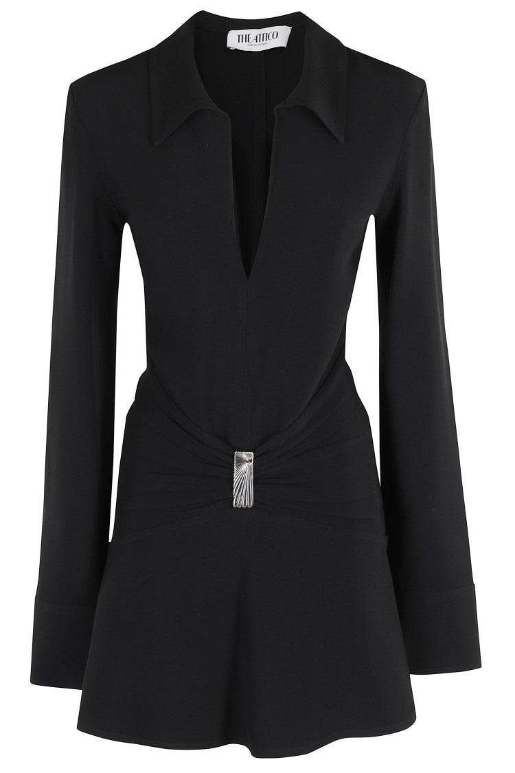 The Attico Deep V-Neck Mini Dress