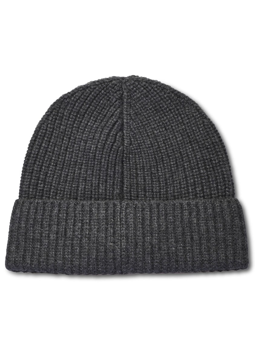 Dolce & Gabbana Grey Ribbed Knit Beanie Hat