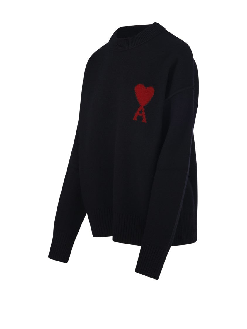 Ami Felted Merino Adc Round Neck Sweater