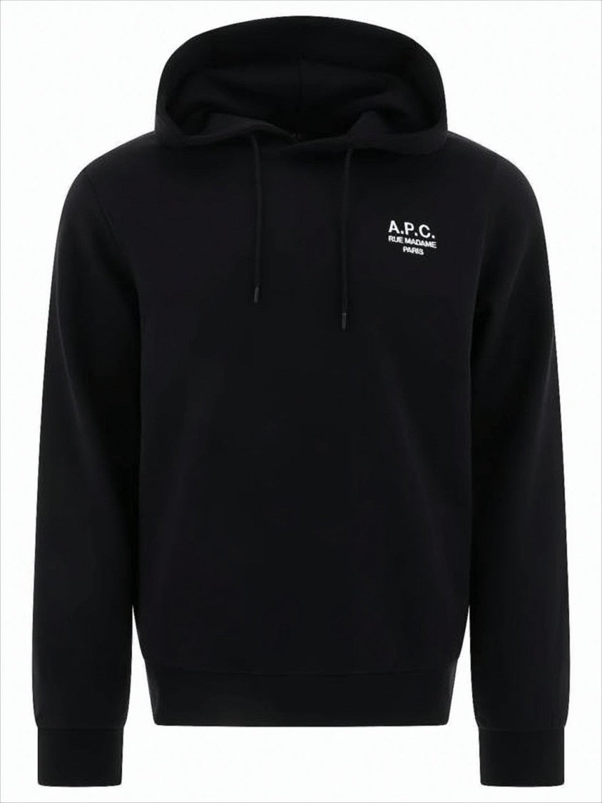 A.P.C. Black Hoodie With Drawstring